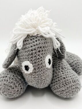 Handmade Grey & White Crocheted Sheep Plush Toy
